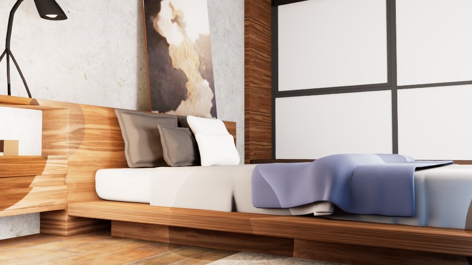 Bed and window wall